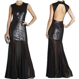Bcbgmaxazria Marielle Paython Tulle-Hem Sequin Gown